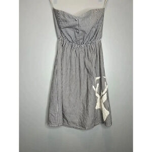 Judith March strapless dress elastic embroidered moose reindeer elk size SMALL